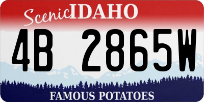 ID license plate 4B2865W