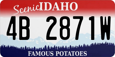 ID license plate 4B2871W