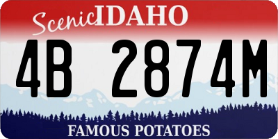 ID license plate 4B2874M