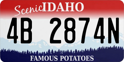 ID license plate 4B2874N