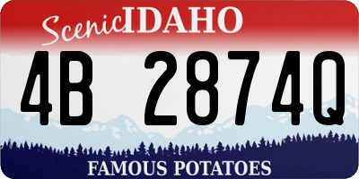 ID license plate 4B2874Q