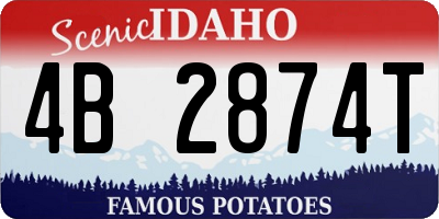 ID license plate 4B2874T