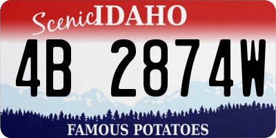 ID license plate 4B2874W