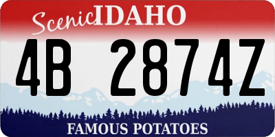 ID license plate 4B2874Z