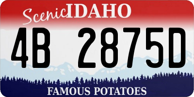 ID license plate 4B2875D