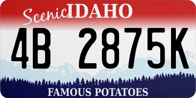 ID license plate 4B2875K