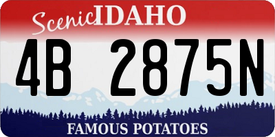 ID license plate 4B2875N