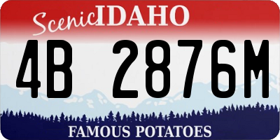 ID license plate 4B2876M