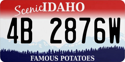 ID license plate 4B2876W