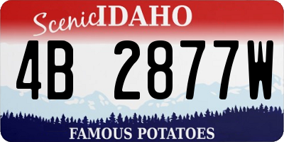 ID license plate 4B2877W