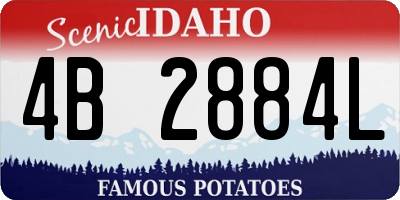 ID license plate 4B2884L
