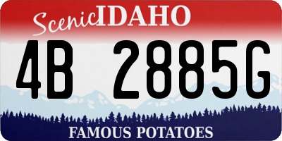 ID license plate 4B2885G