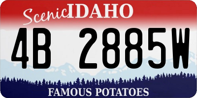 ID license plate 4B2885W