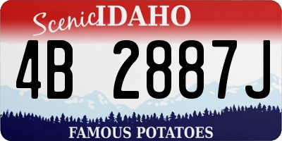 ID license plate 4B2887J