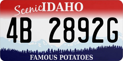 ID license plate 4B2892G