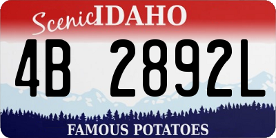ID license plate 4B2892L
