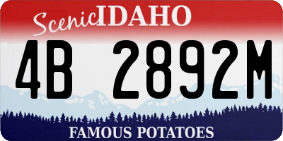 ID license plate 4B2892M