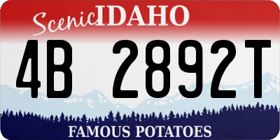 ID license plate 4B2892T