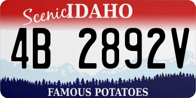 ID license plate 4B2892V