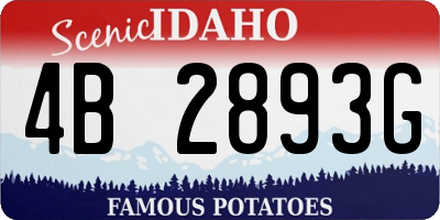 ID license plate 4B2893G