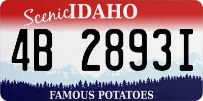 ID license plate 4B2893I