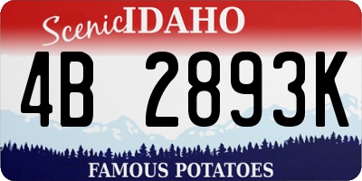 ID license plate 4B2893K