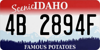 ID license plate 4B2894F