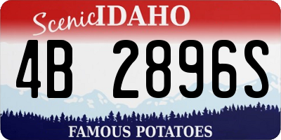 ID license plate 4B2896S