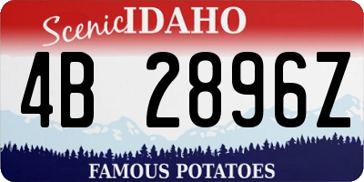 ID license plate 4B2896Z