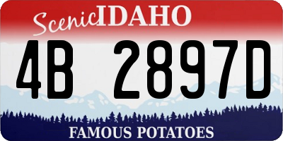 ID license plate 4B2897D