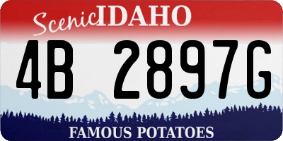 ID license plate 4B2897G