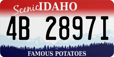 ID license plate 4B2897I