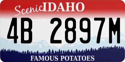 ID license plate 4B2897M