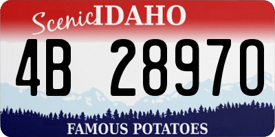 ID license plate 4B2897O