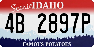 ID license plate 4B2897P
