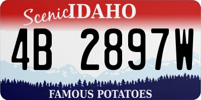 ID license plate 4B2897W