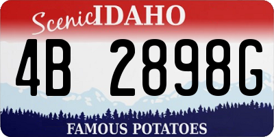 ID license plate 4B2898G