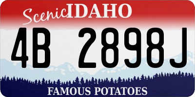ID license plate 4B2898J