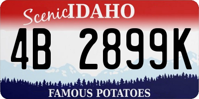 ID license plate 4B2899K