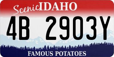ID license plate 4B2903Y