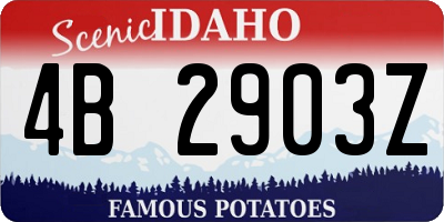 ID license plate 4B2903Z
