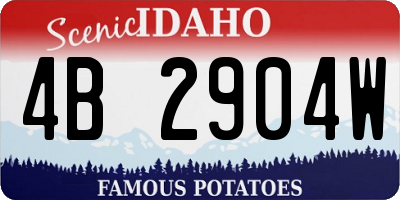 ID license plate 4B2904W