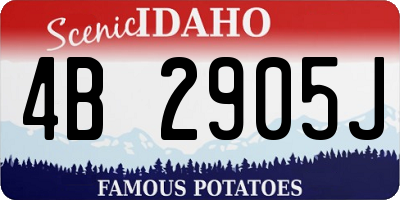 ID license plate 4B2905J