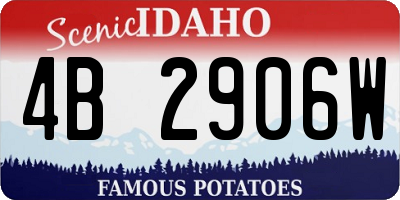 ID license plate 4B2906W