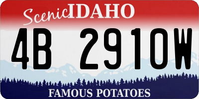 ID license plate 4B2910W