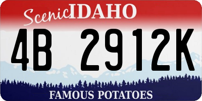 ID license plate 4B2912K