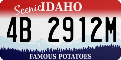 ID license plate 4B2912M