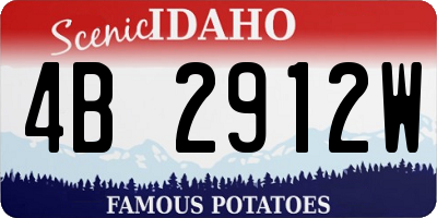 ID license plate 4B2912W