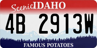 ID license plate 4B2913W