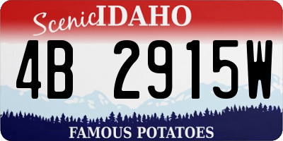 ID license plate 4B2915W